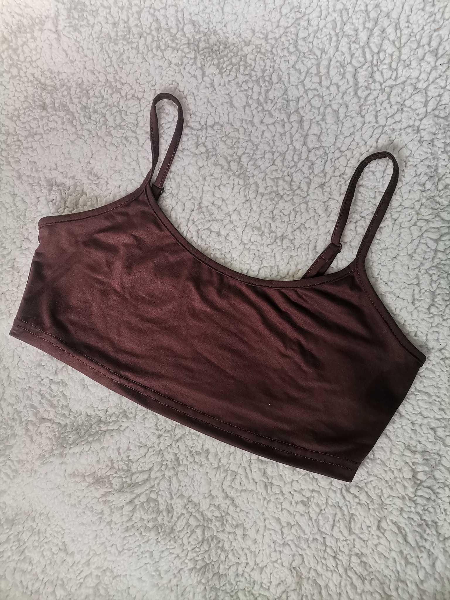 Crop Top scurt maro M