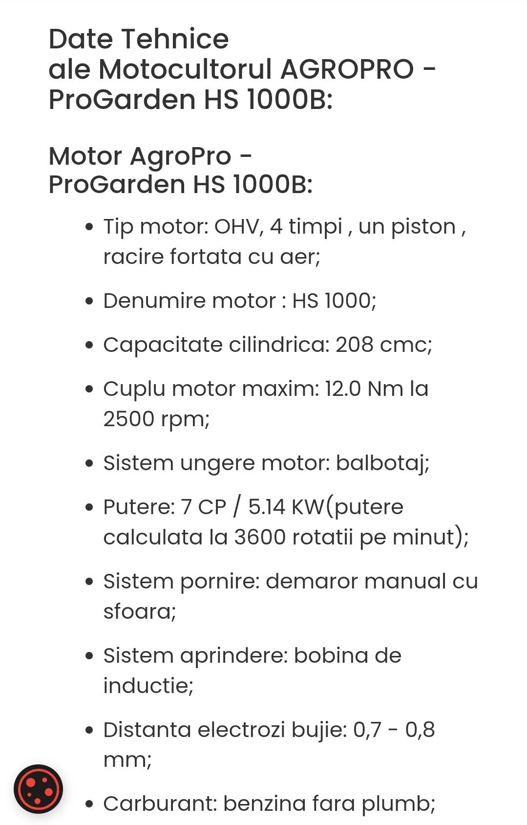 Motosapa AgroPro 1000B  7 CP  nouă