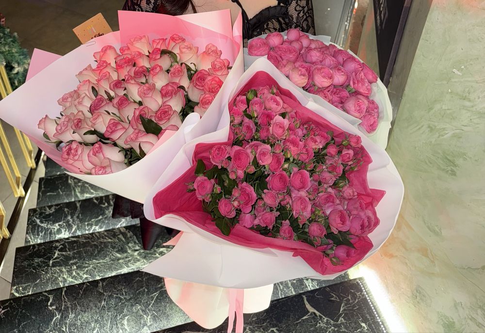 Продам цветы,срочно,свежий,розы, кустовые розы .10-18к.город Алматы