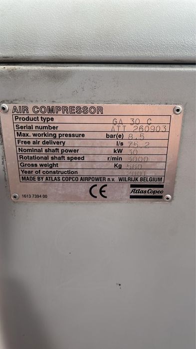Compresoe cu surub Atlas Copco 30 kw