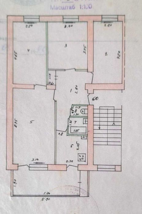 4 х комнатная. Балкон 2х6. Кирпичный дом