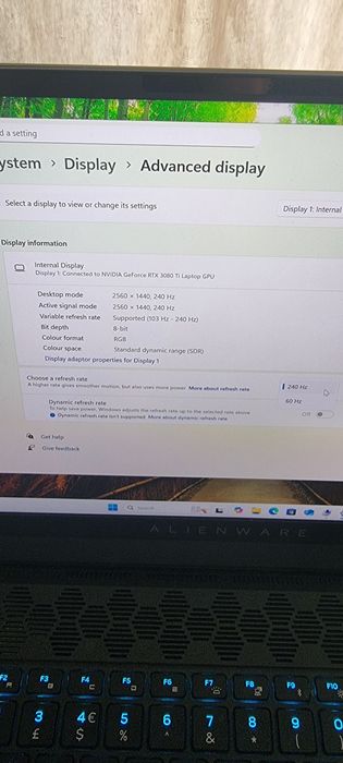 Alienware Laptop RTX 3080Ti i7-12700 32GB DDR5 240HZ 2K ECRAN