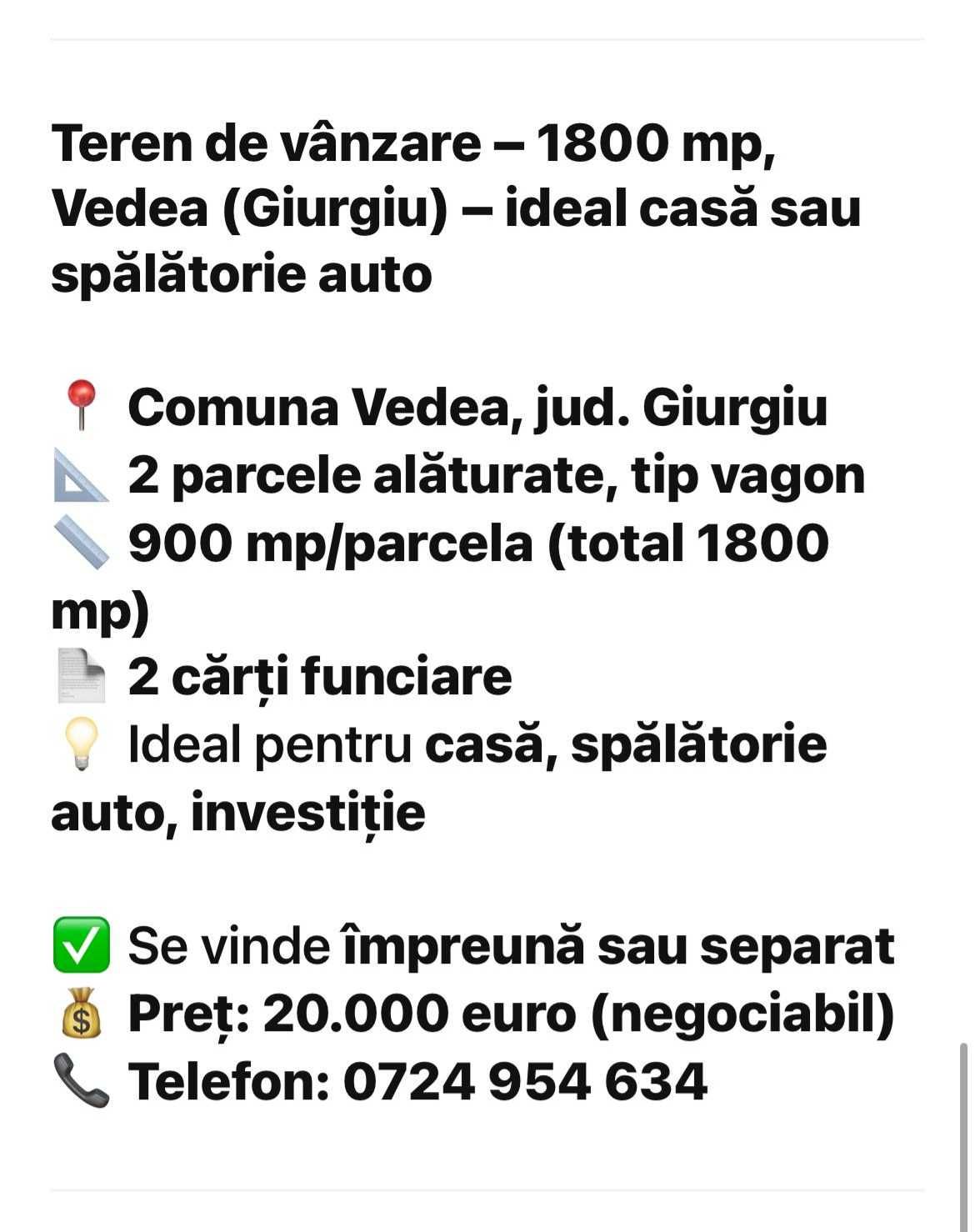 Casa de vanzare in com Gaujani Judetul Giurgiu + teren int iVedea