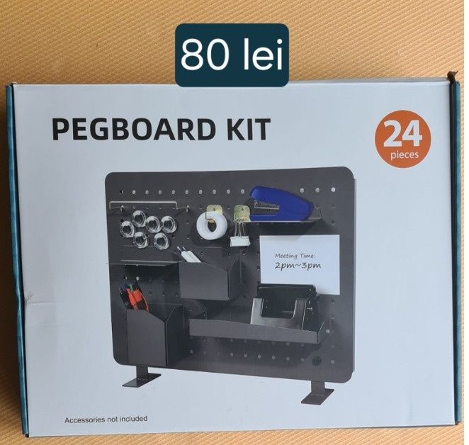 Pegboard kit - Organizator birou 24 piese