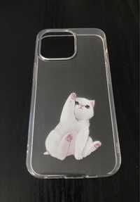 Прозрачен калъф за iPhone 13pro с котка