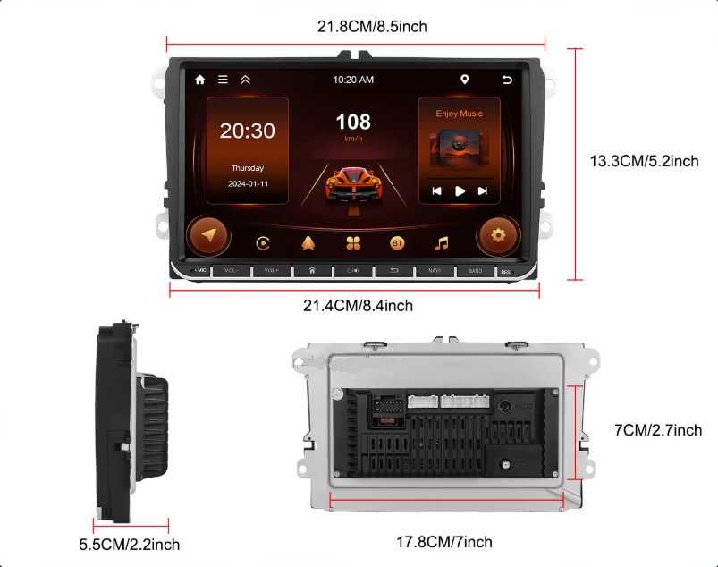 Navigatie Carplay 2GB Passat B6 B7 Golf 5 6 Skoda Octavia Seat NOUA