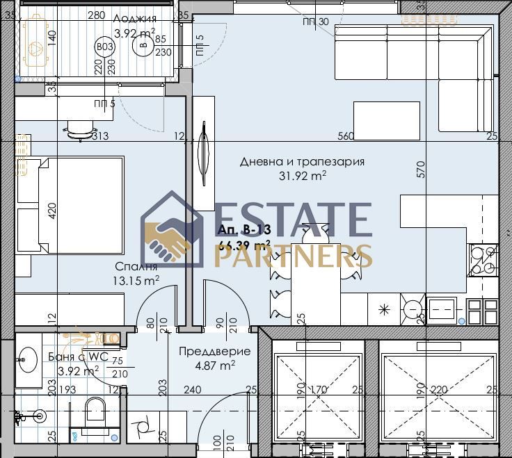 2-стаен в Пловдив-Кършияка площ 80 цена 144702