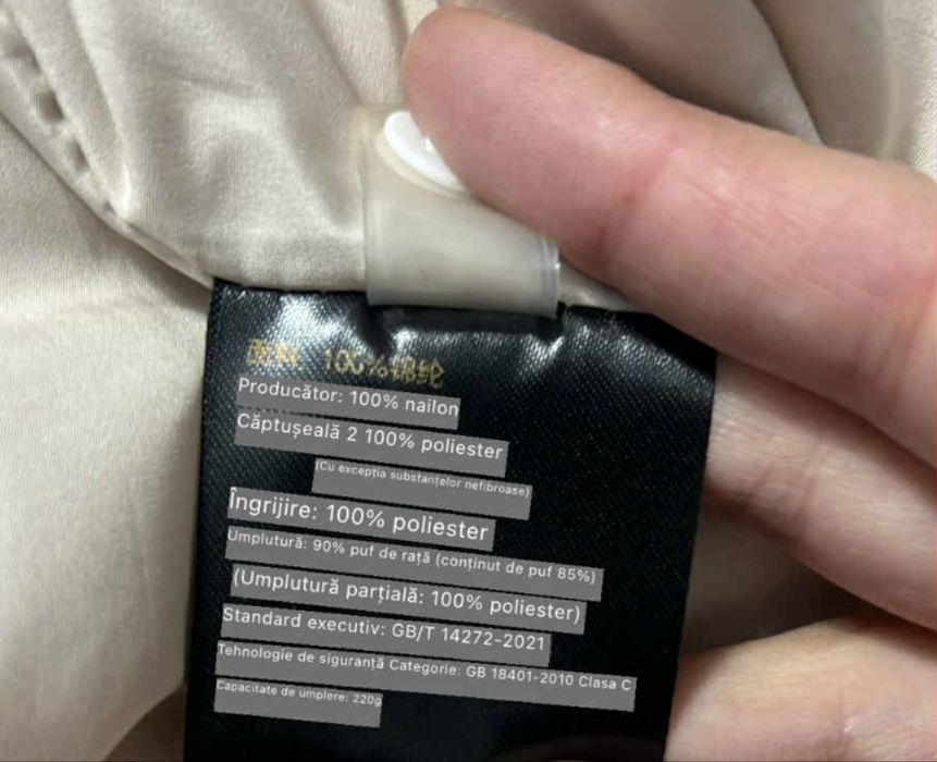 Geaca puf cu guler blana naturala