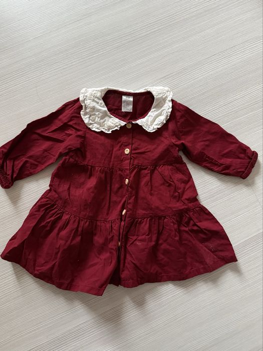 Червена бебешка рокля H&M, НОВА 4-6 месеца