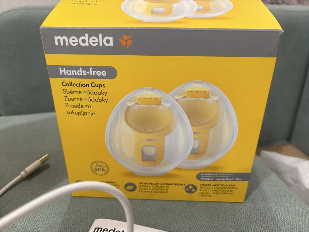 Двуфазна електрическа помпа за кърма Medela Solo Hands-Free + Чашки