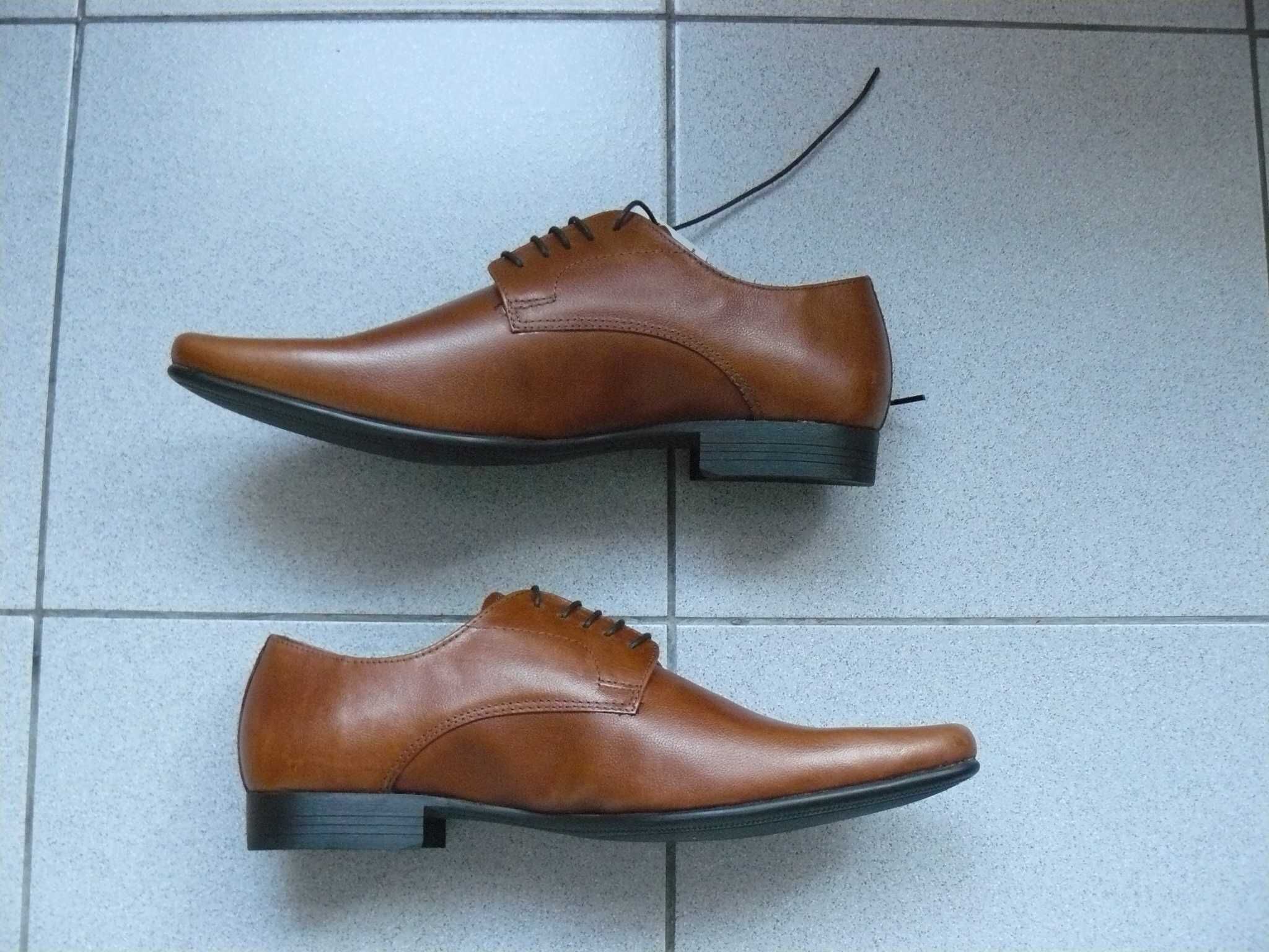 Pantofi Barbati RED TAPE Piele Naturala,Noi,Culoare Maro/Cognac, Nr.44