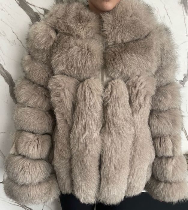 Палто от естествен косъм лисица