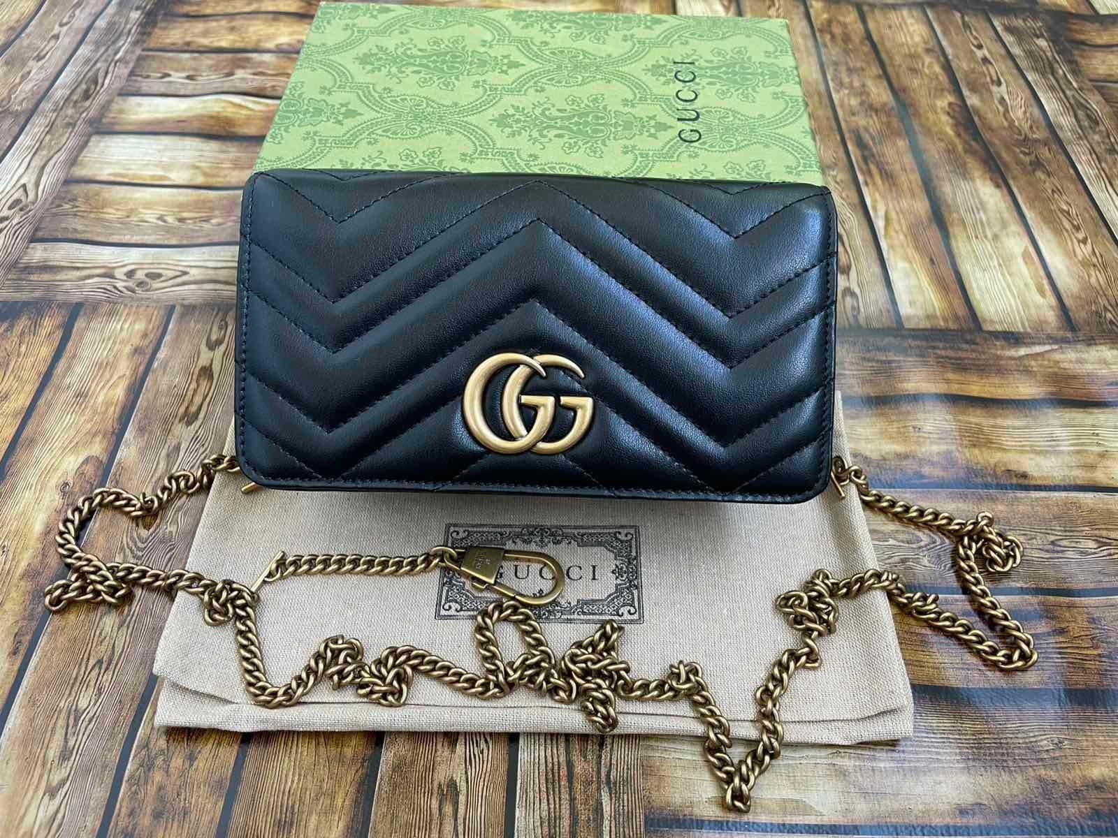 Оригинална Малка Чанта Gucci Marmont Beloved Гучи Златно Gold GG лого