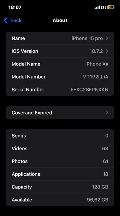 Iphone Xr (15 pro korpusda)