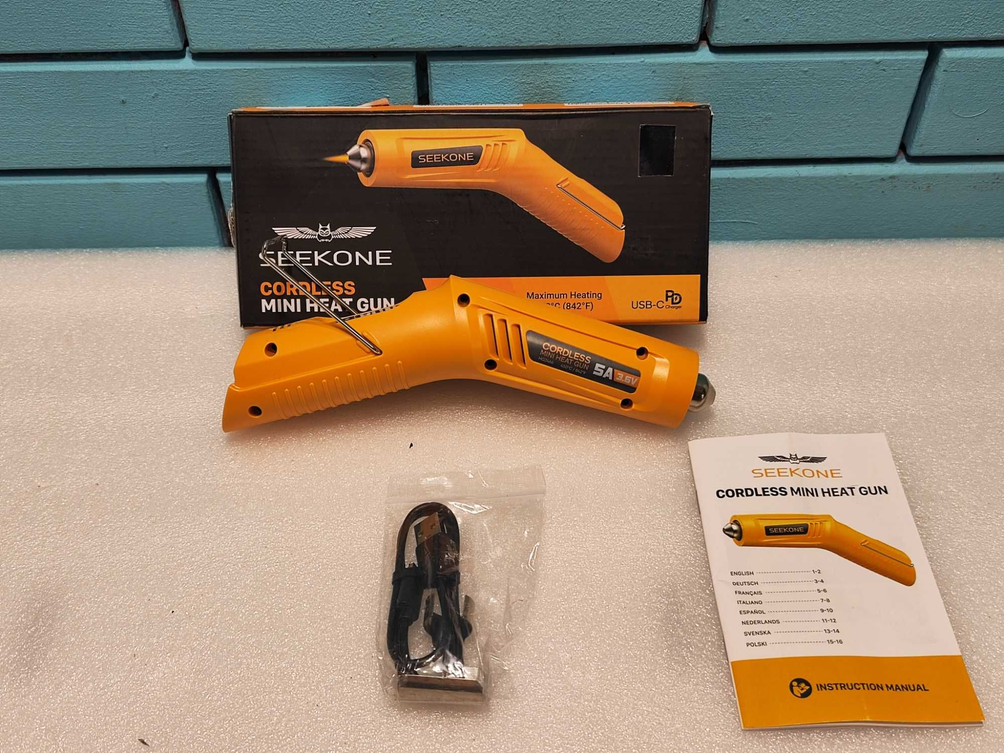 SEEKONE безжичен мини пистолет с горещ въздух до 450°C, USB