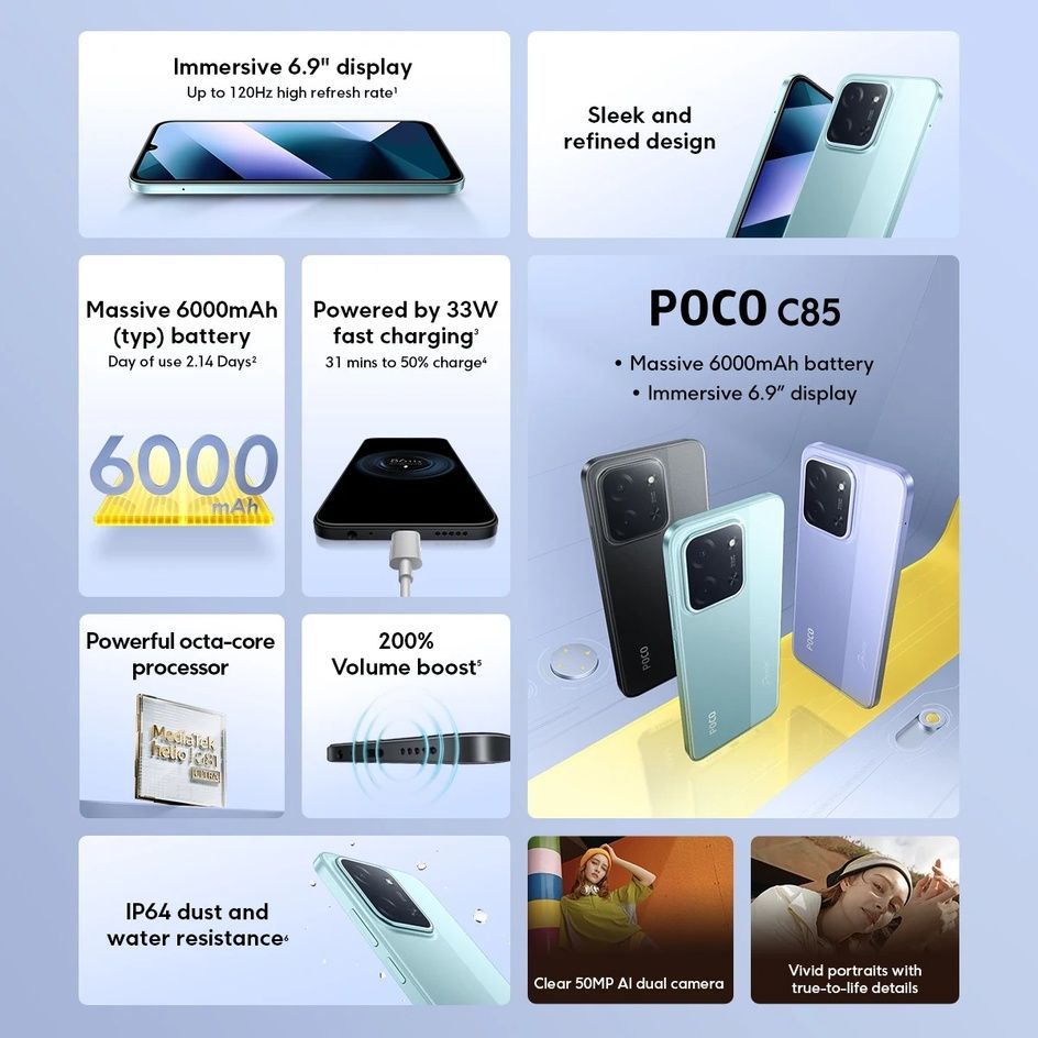 Xiaomi Poco C85 2025 New Super Skidka+Garantiya+Dastavka