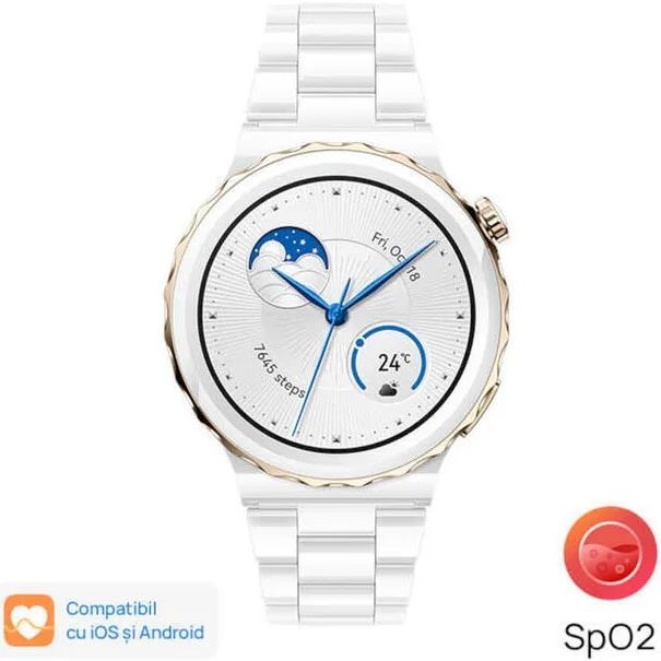 Vând Smartwatch Huawei Watch GT 3 PRO, Ceramic Strap, White