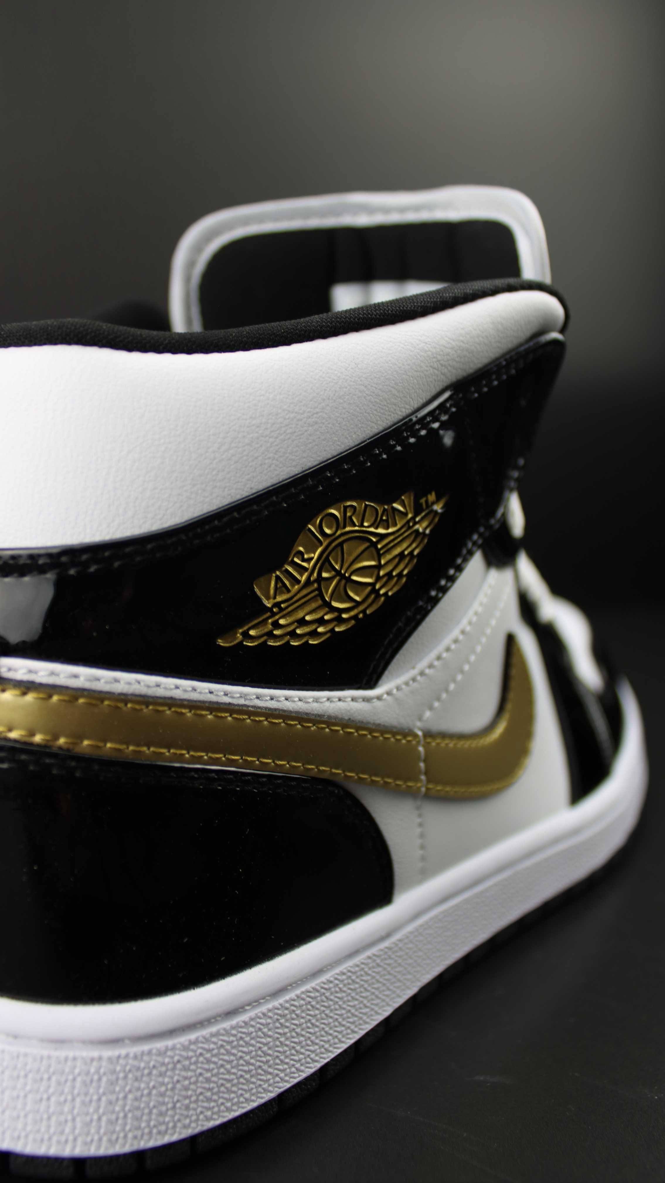 Air Jordan 1 Mid Patent Black White Gold (37,5-41)+ CADOU
