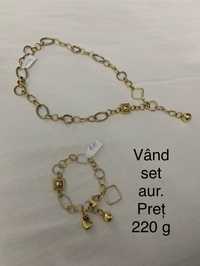 Vând set aur( brățară și lanț) 14 k