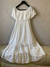 Дамска рокля дантела бяла