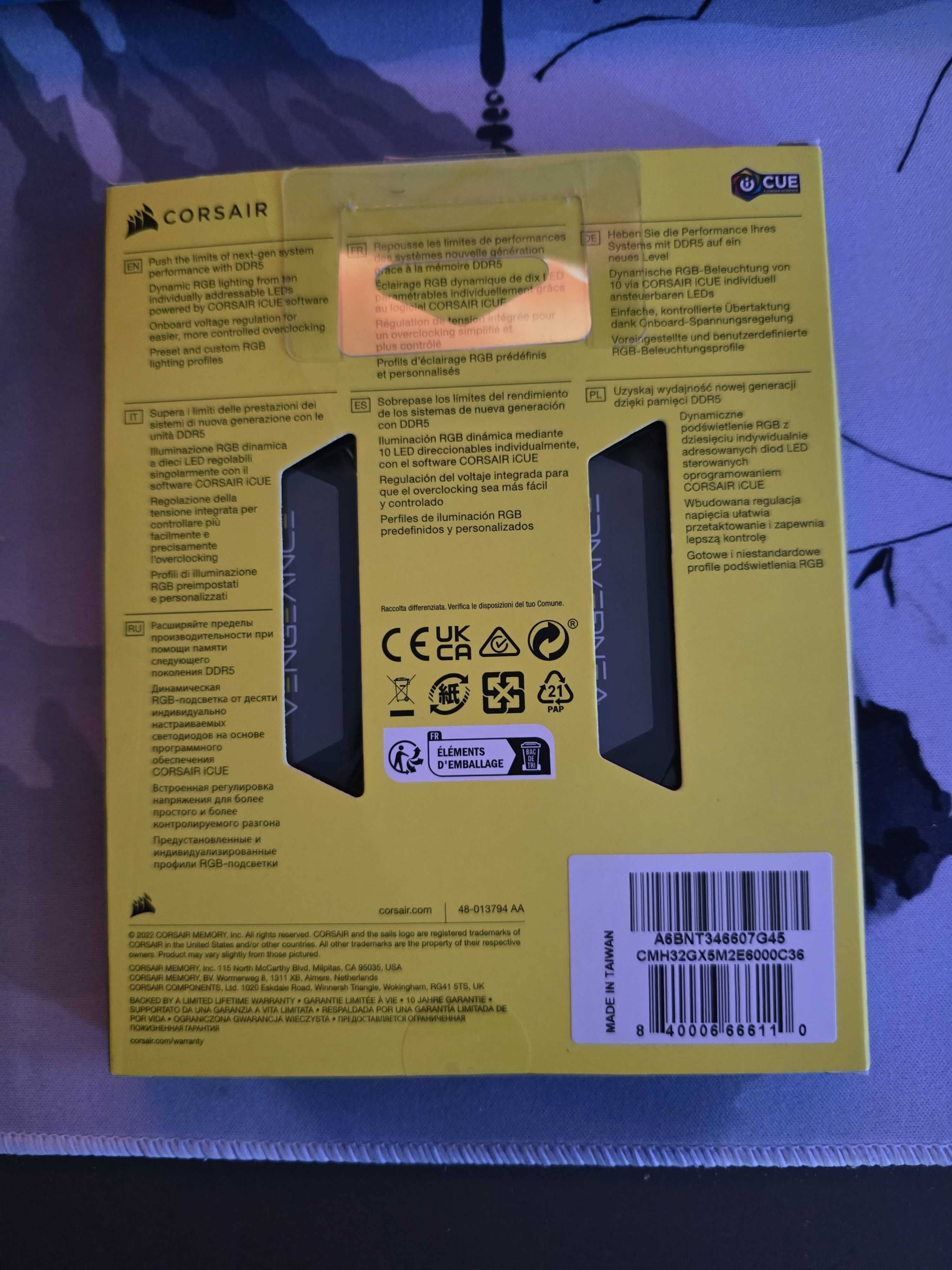 Memorie / Rami Corsair Vengeance RGB 32GB DDR5 6000MHz CL36