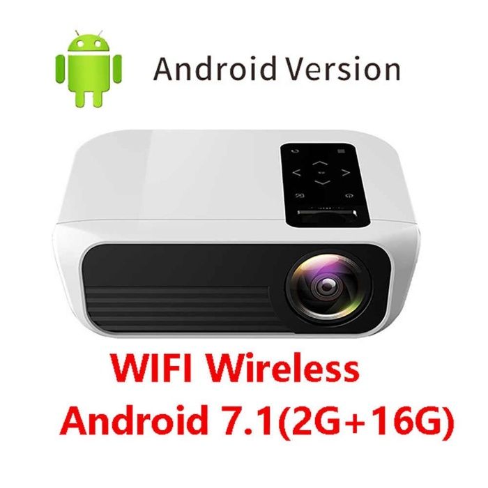 Smart Android Мултимедиен LED проектор t8 1920x1080p HDMI WiFi 4500 lm