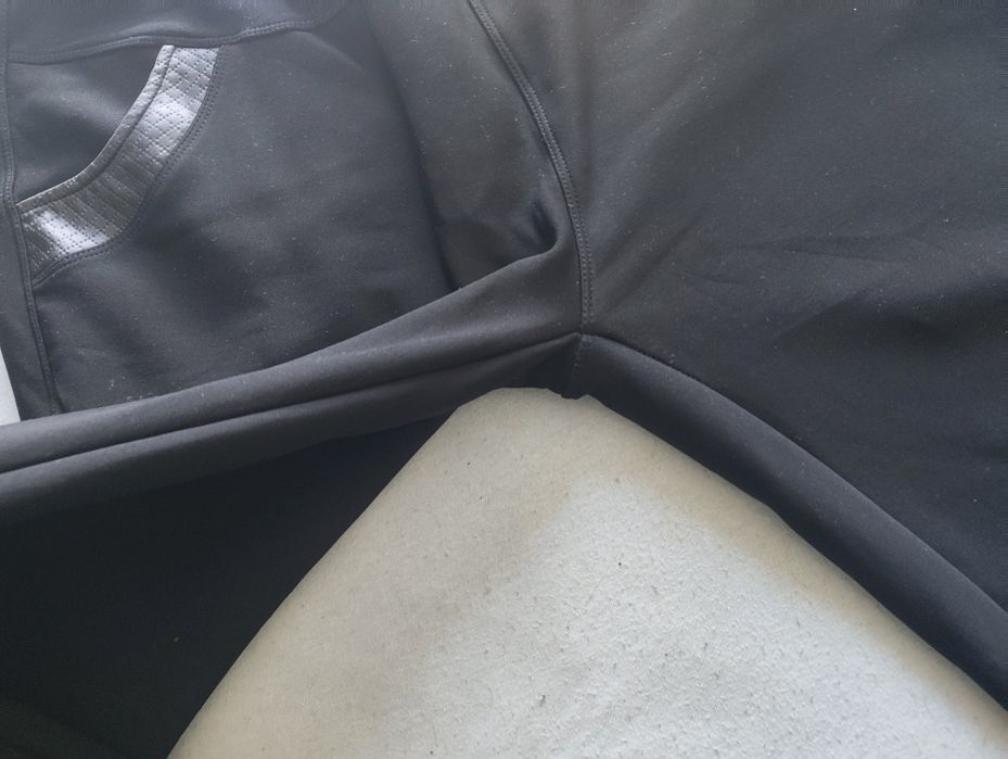 Pantaloni xxl negri iarna pufosi in interior