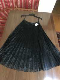 Черная гипюровая юбка