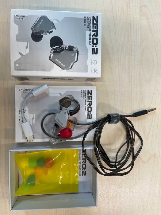 IEM Zero 2 (casti fir ) + cablu cu microfon + adaptor usb C