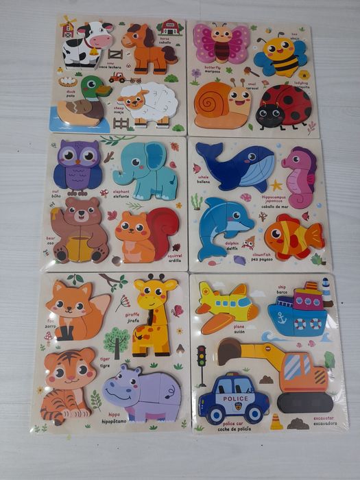 Puzzle din 3 piese din lem