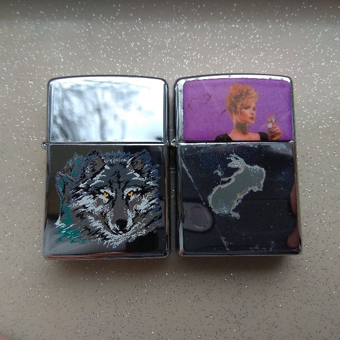 Zippo Wolf (вълк)  и Zippo Pinup Girl оригинални запалки