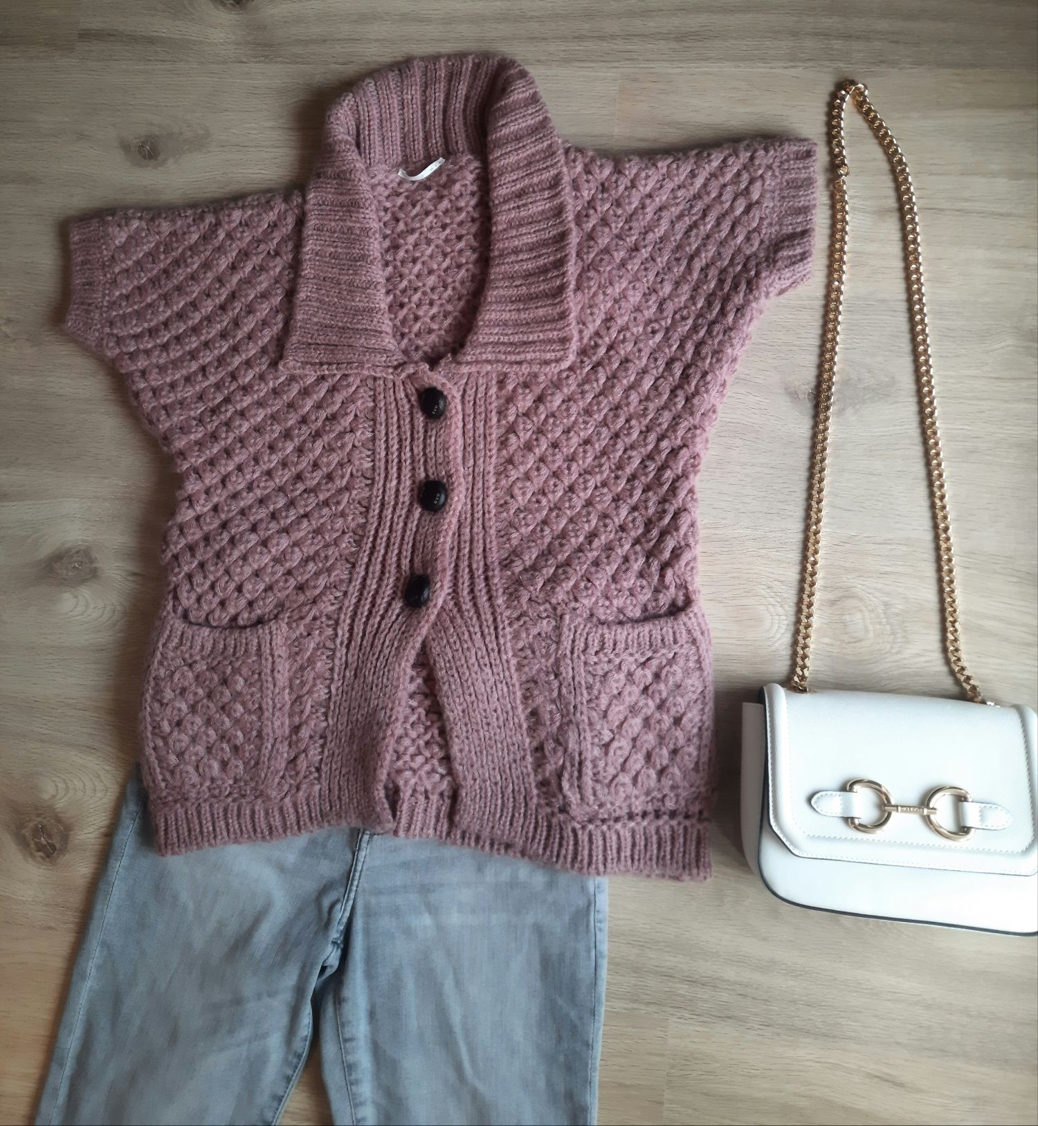 Pulover cardigan GAS S M lână mohair ca zara mango h&m