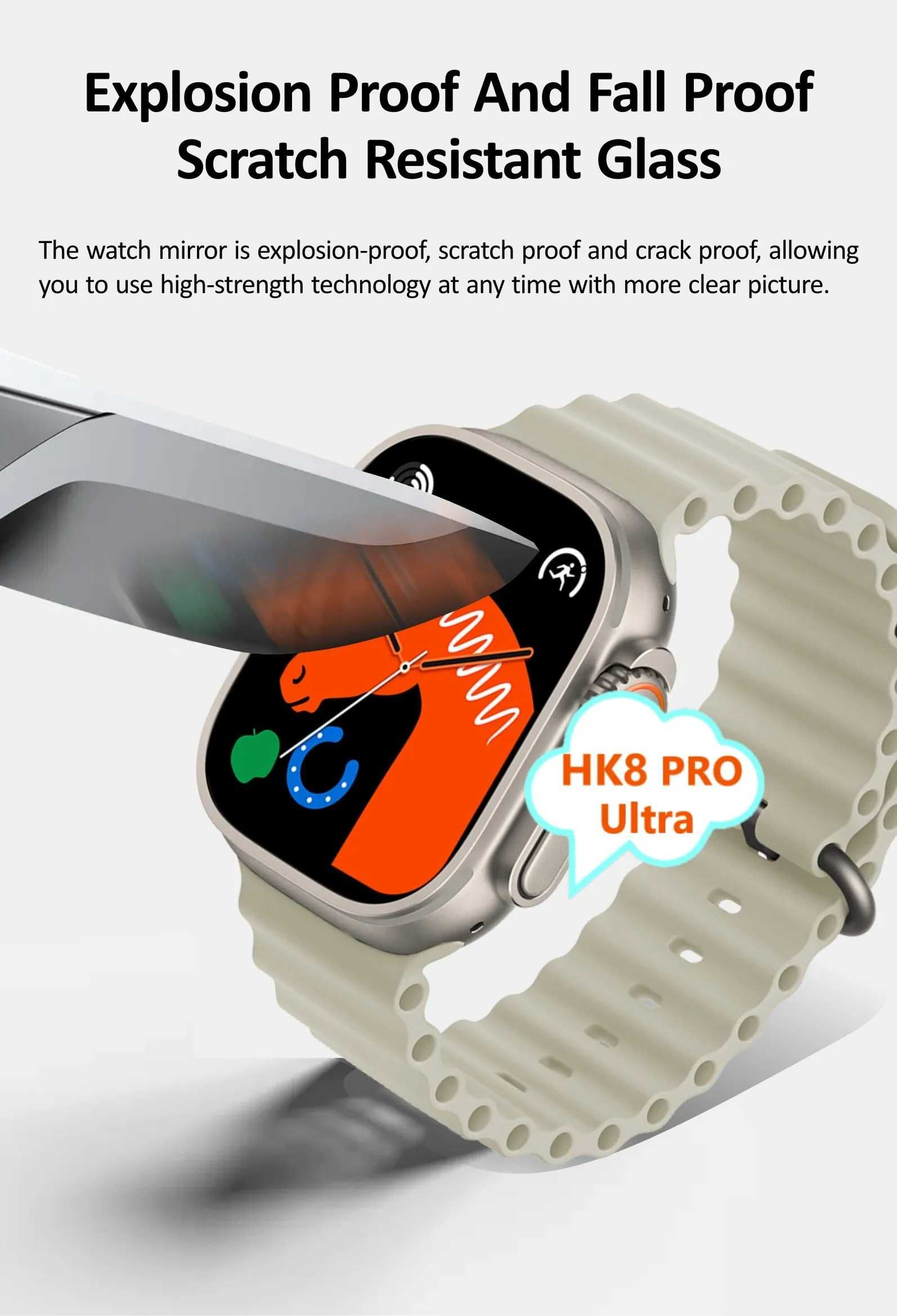 Ceas inteligent SMARTWATCH HK8PRO Max Ultra, AMOLED, GEN2, curea CADOU