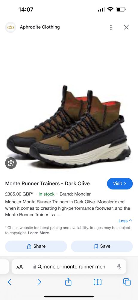 Moncler Monte runner Dark olive 45