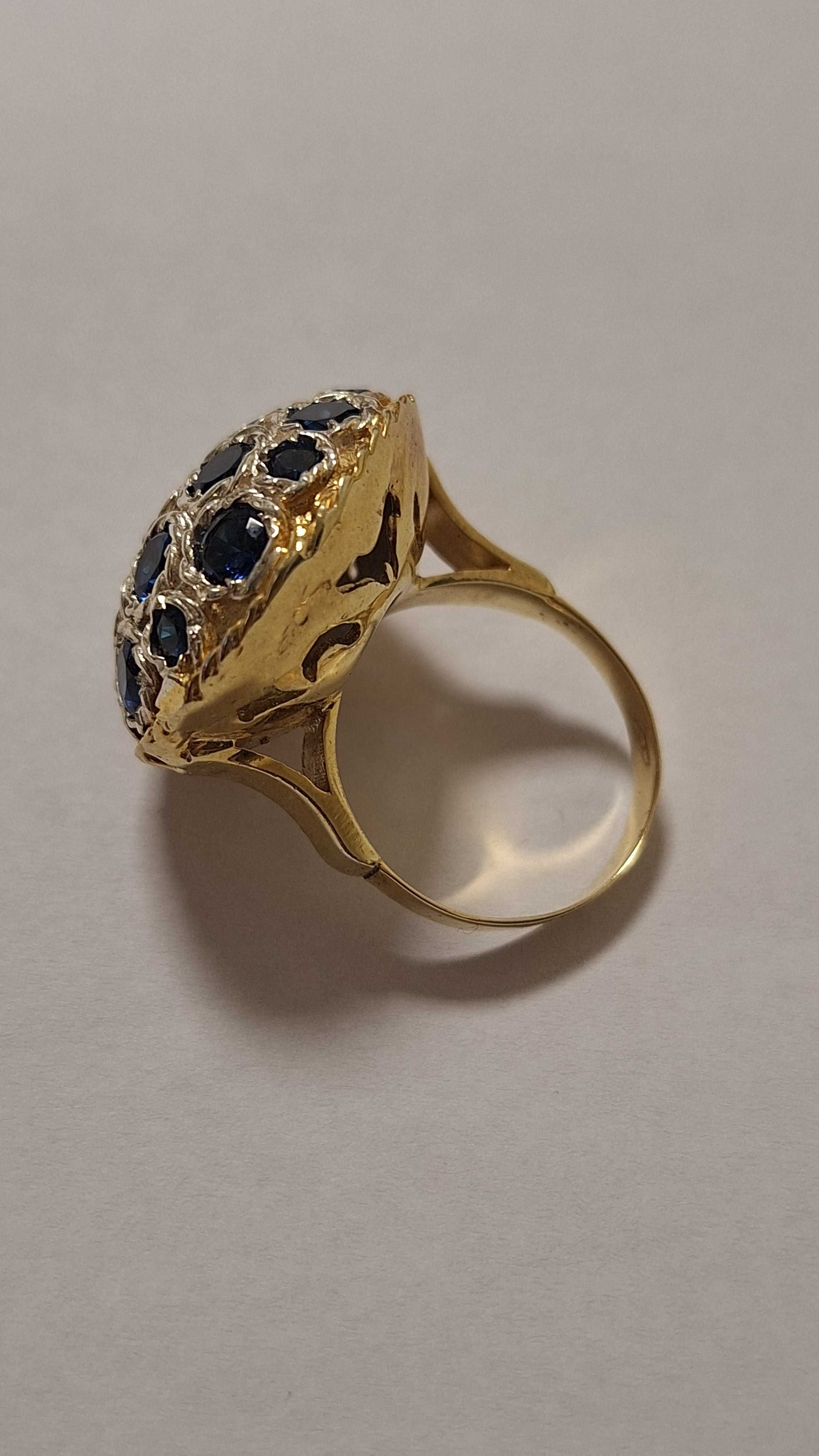 Inel Art Nouveau Diamant si Safire