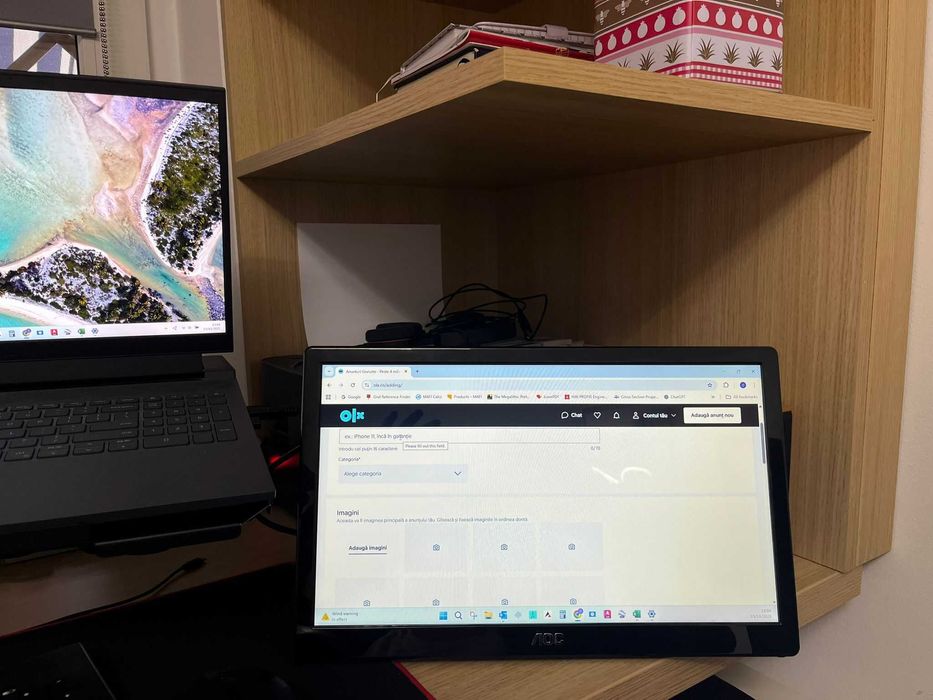 Monitor portabil AOC LCD (LED backlight) 15.6'' USB 3.0 E1659FWU