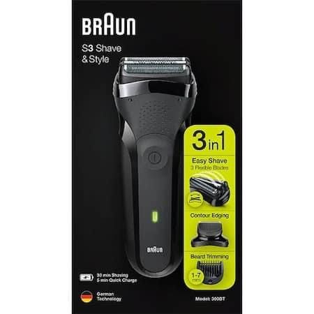 Braun Series 3 300BT Black, 3 в 1 бръснене, подстригване и оформяне .
