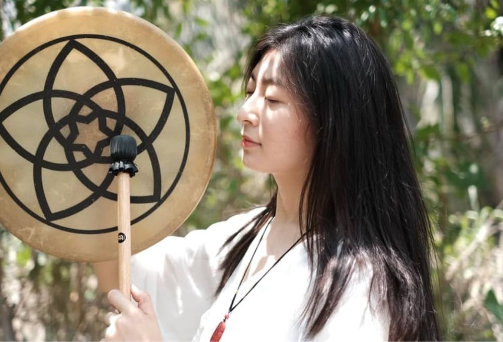 Шамански тъпан от биволска кожа