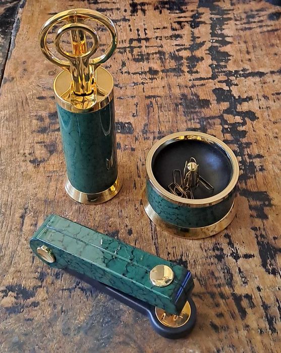 нож и ножица комплект Лерхе Lerche Солинген Solingen лак и 24 злато