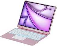 Нов розов Калъф с клавиатура за iPad Air/Pro 11", Touchpad, Подсветка