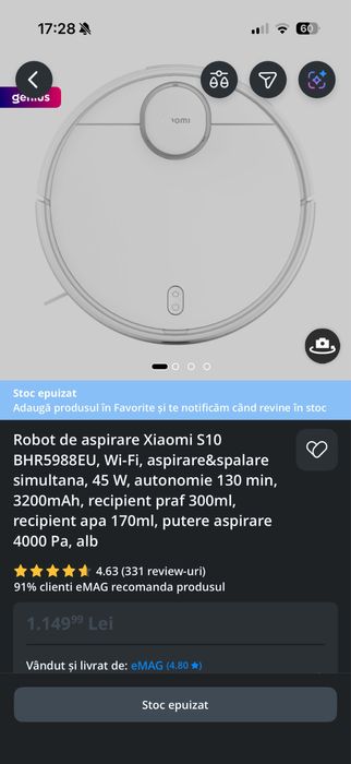 Robot de aspirare Xiaomi S10 BHR5988EU