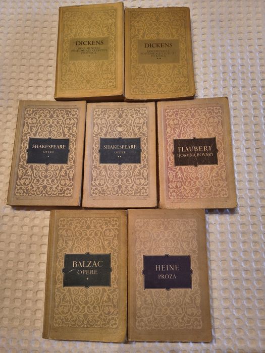 Set 7 carti Shakespeare, Flaubert, Dickens, Balzac, Heine