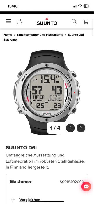 Vând computer de scufundare Suunto D6i – ca
