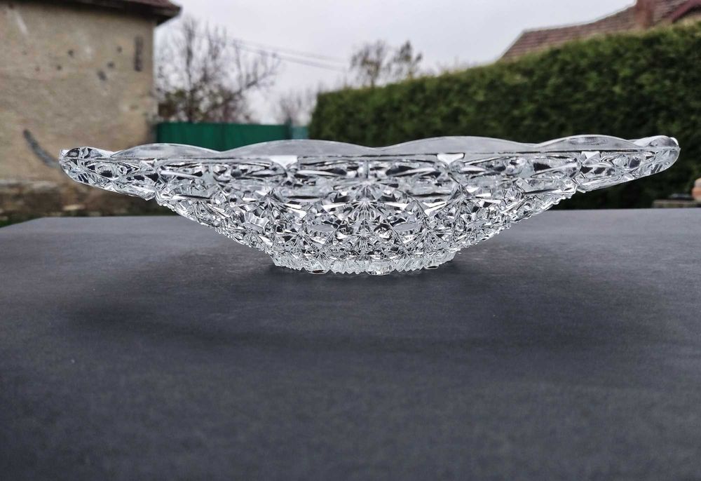 Голяма френска фруктиера от кристално стъкло