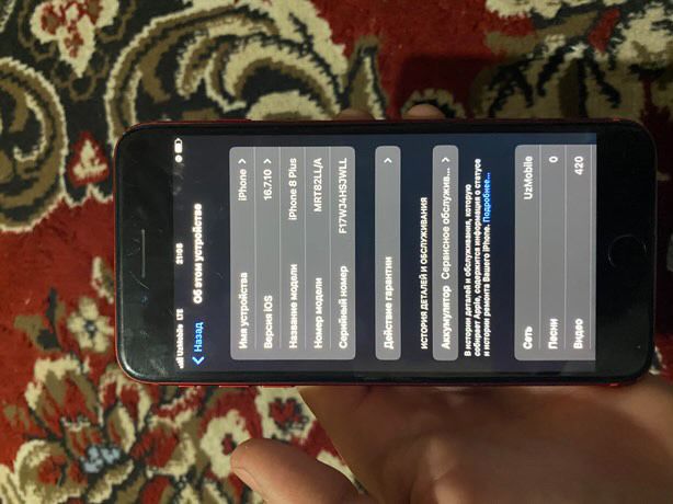 Iphone 8+ LLA region holati ideal