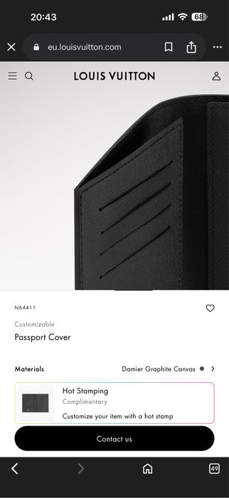 Port pasaport/portofel Louis Vuotton Barbatesc NOU