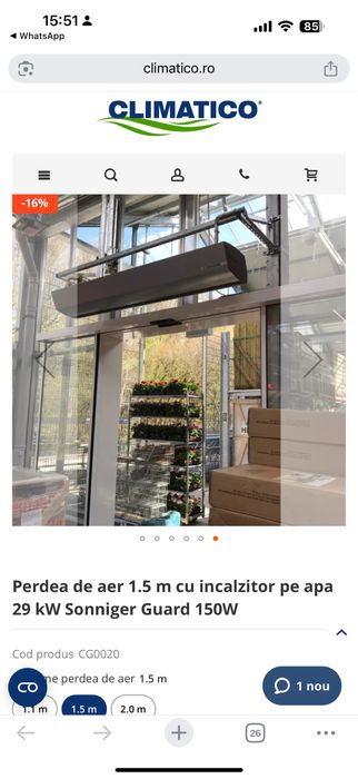 Perdea aer cald Sonninger Guard 150W