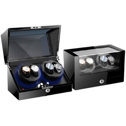 Cutie intors ceasuri automatice iUni, Watch Winder 4 Negru-Carbon