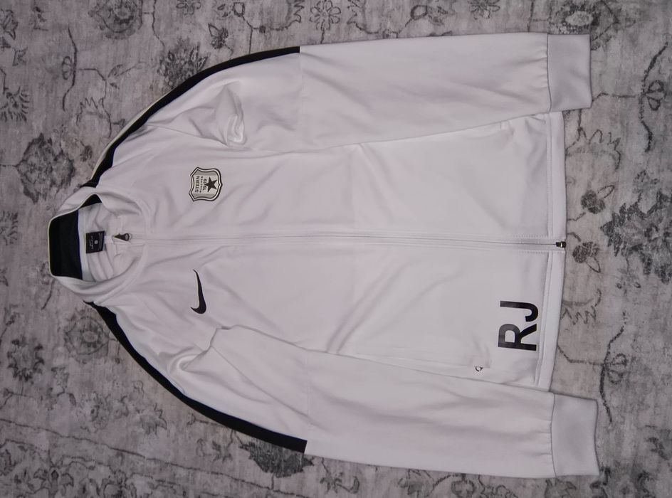 Jachetă sport originală Nike, culoare albă, model unisex - mărimea S