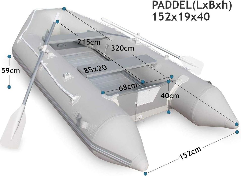 Barca Gonflabila 320cm Visoli cu podina din aluminiu si chila V